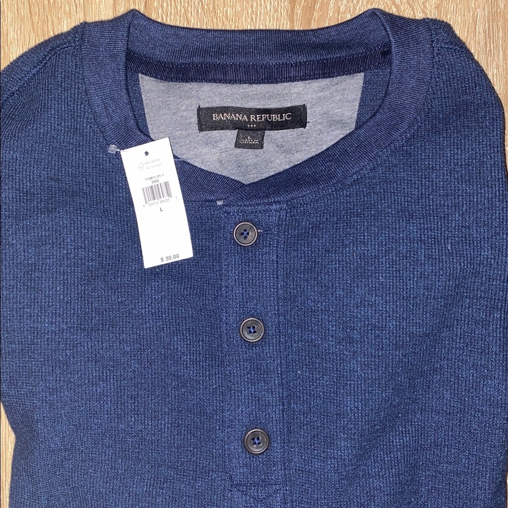 Banana Republic Navy Button-Up Men’s Long Sleeve Shirt NWT